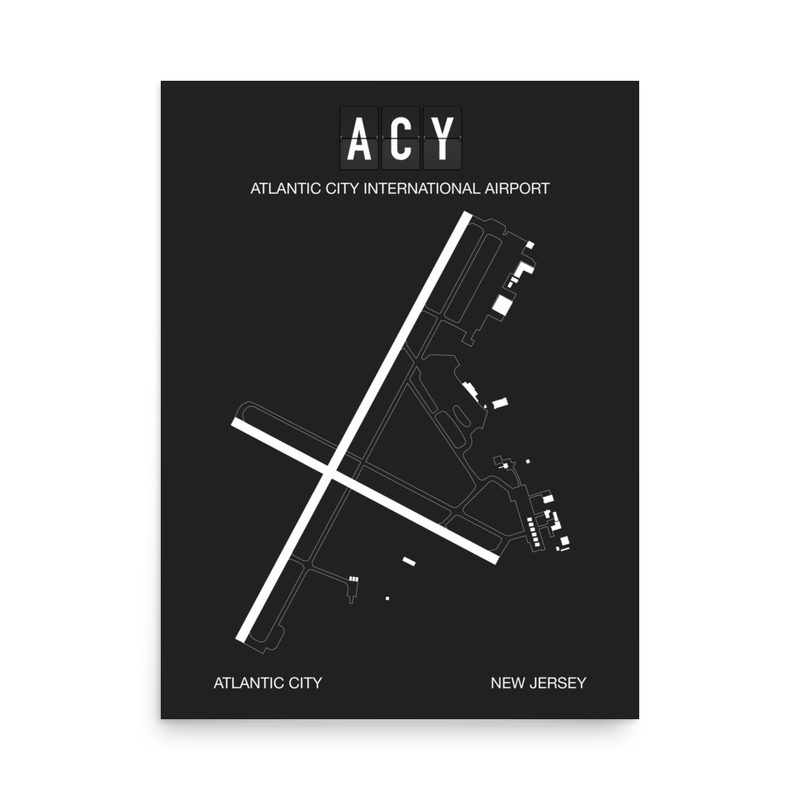 Atlantic City International Airport — airport art print, —