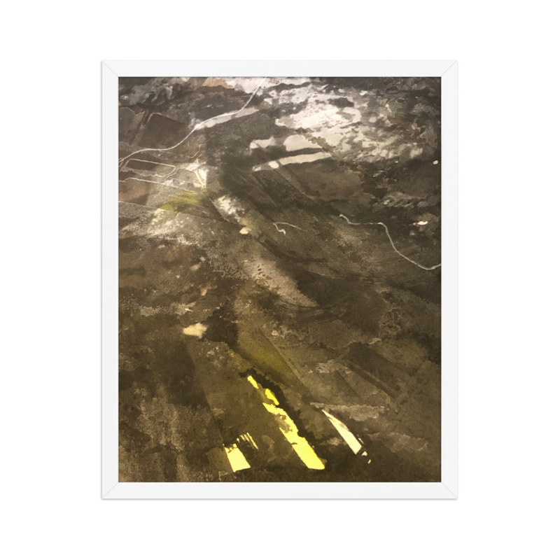 Perceptual Field 0084 – Under the Surface – Framed Print – 16″×20″, White