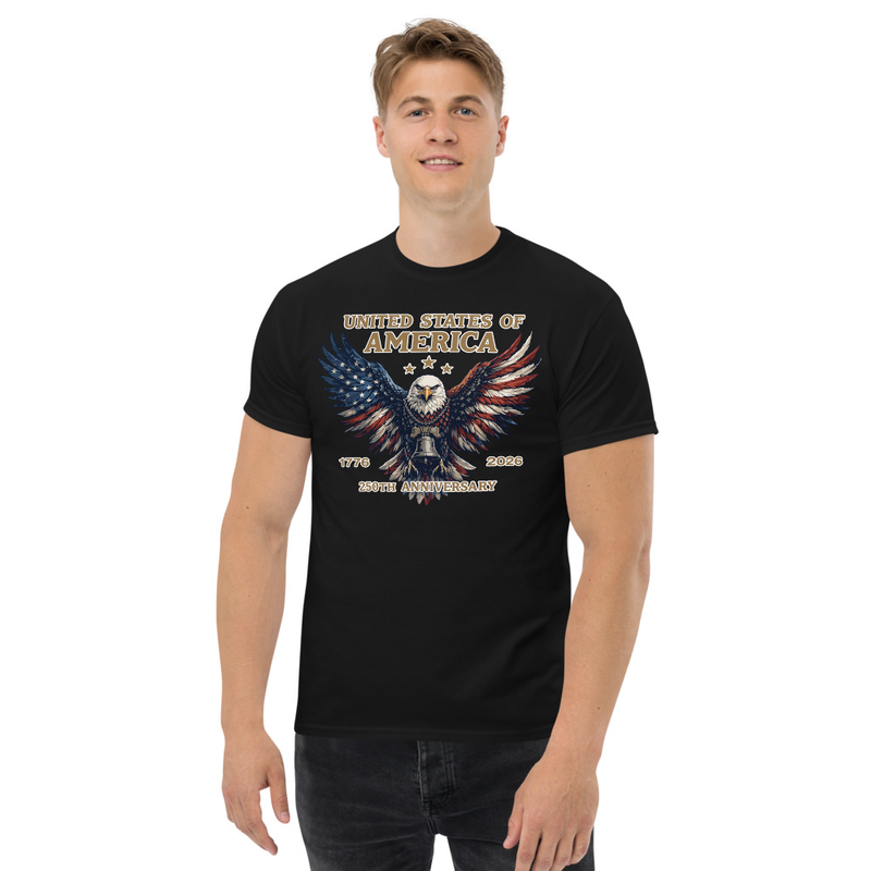 USA 250 | Spread Eagle Unisex Classic Tee – M, Black