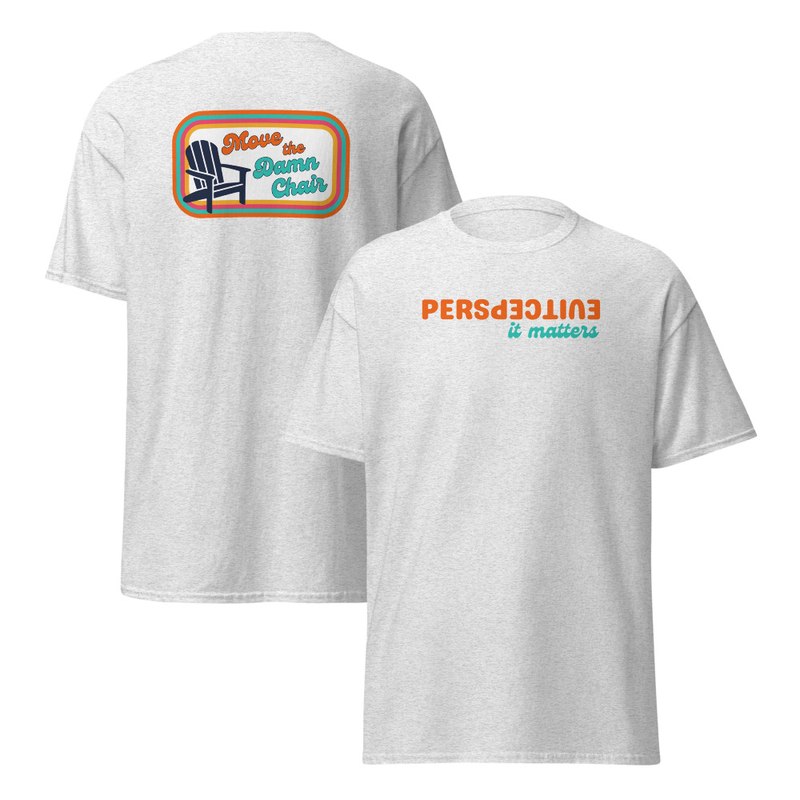 Unisex T-shirt - Perspective Front, Chair Back – S, Ash