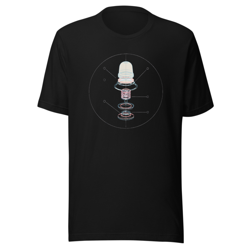 Exploded Bumper Diagram Tee (Artist Series) — Pinball merch