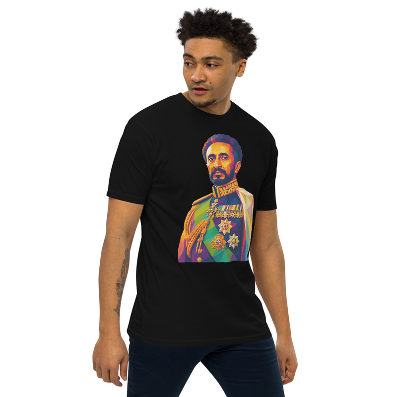 Men’s premium heavyweight Emperor Haile Selassie I — Imperial Majesty Mosaic T-Shirt