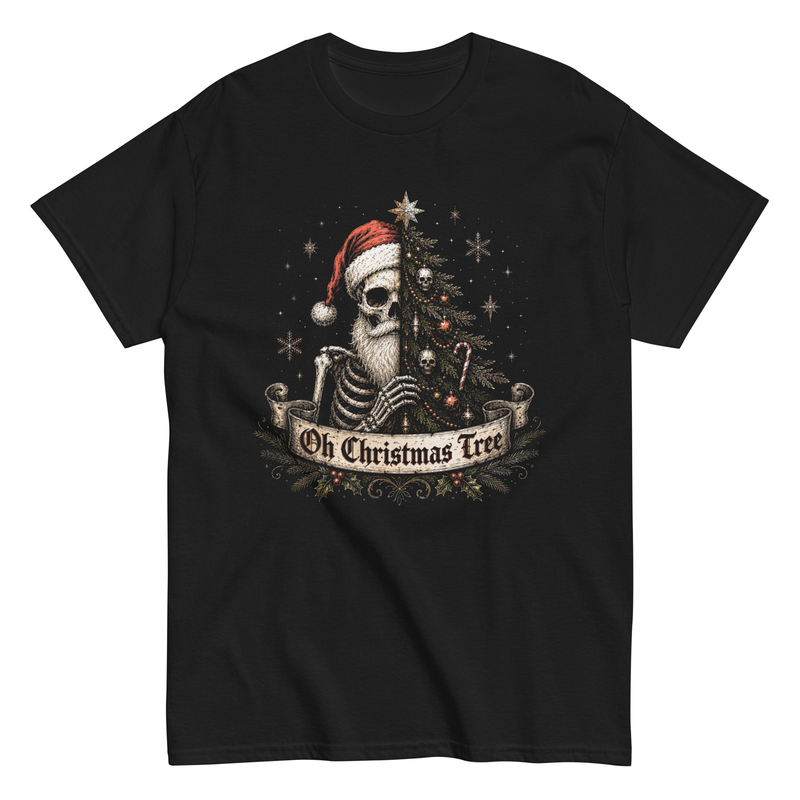 Oh Christmas Tree Skeleton Santa Shirt
