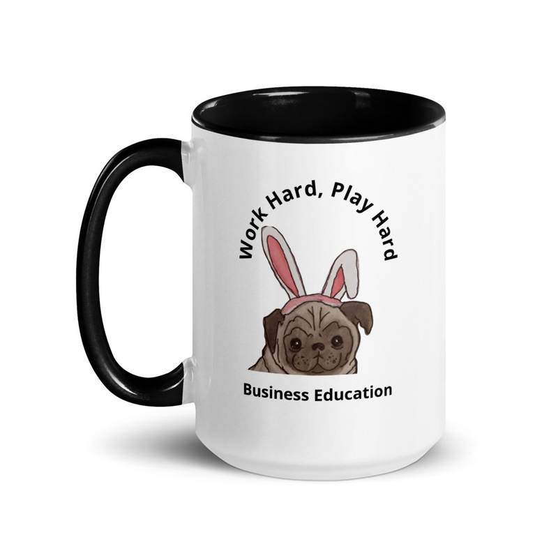 Business Education - Mug with Color Inside – 15 oz, Black