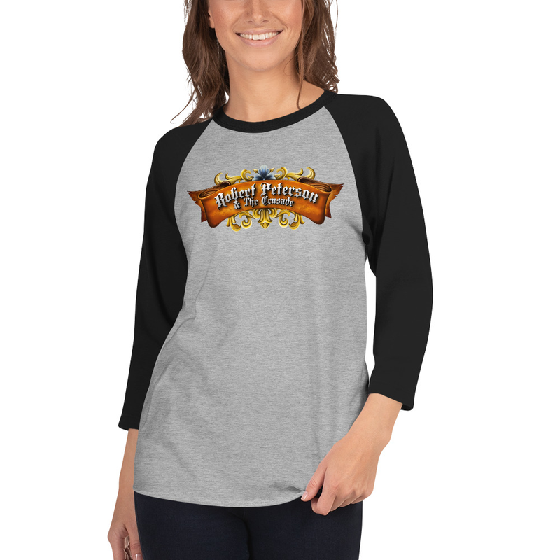 3/4 sleeve raglan shirt (front design only)