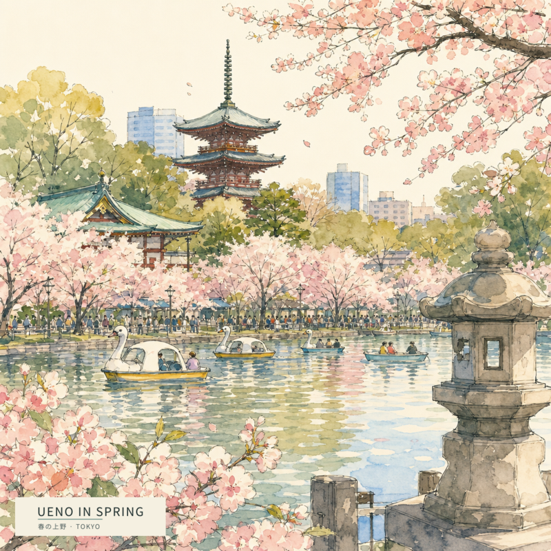 Ueno in Spring(春の上野)のアートワーク