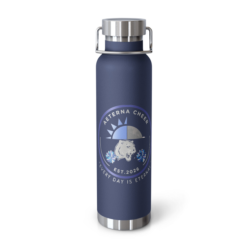 Aeterna Cheer Copper Vacuum Insulated Bottle – 22oz, Navy