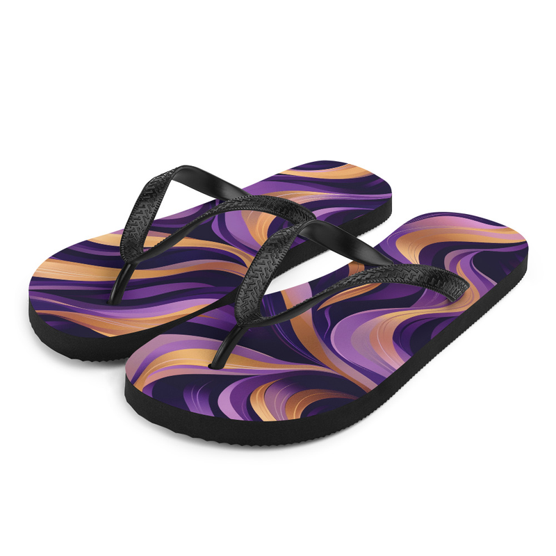 Purple & Gold Swivel Flip-Flops House or Outdoor Slippers