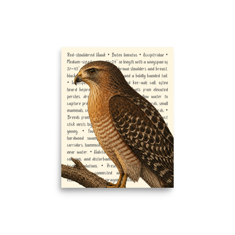 Red-shouldered Hawk Open Edition Proof