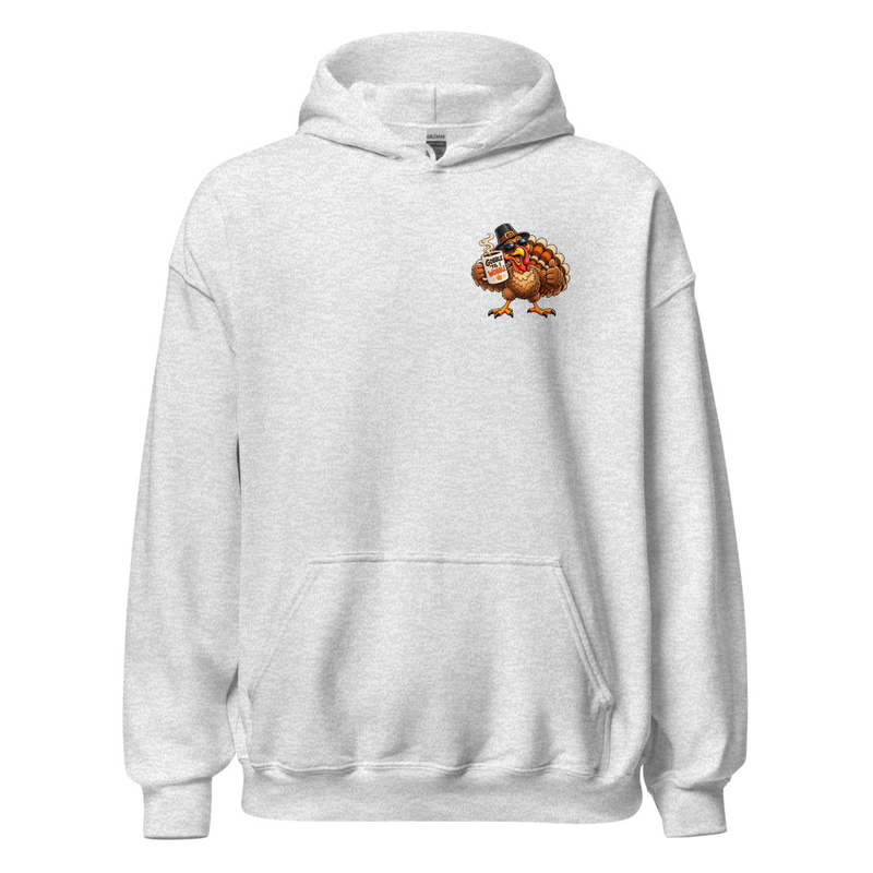 Cool Coffee Turkey Cheers Unisex Hoodie – S, Ash