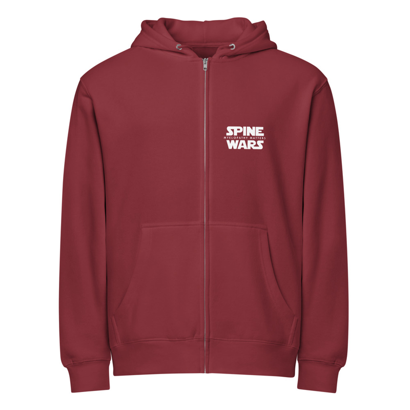 Spine Wars Front and Back White Print Hoodie – XL, Burgundy