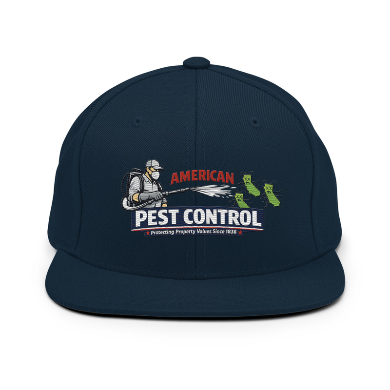 American Pest Control Snapback Hat — Dark Navy
