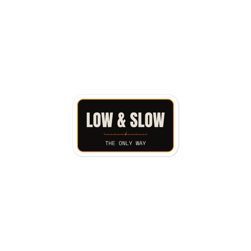 LOW & SLOW Sticker mockup