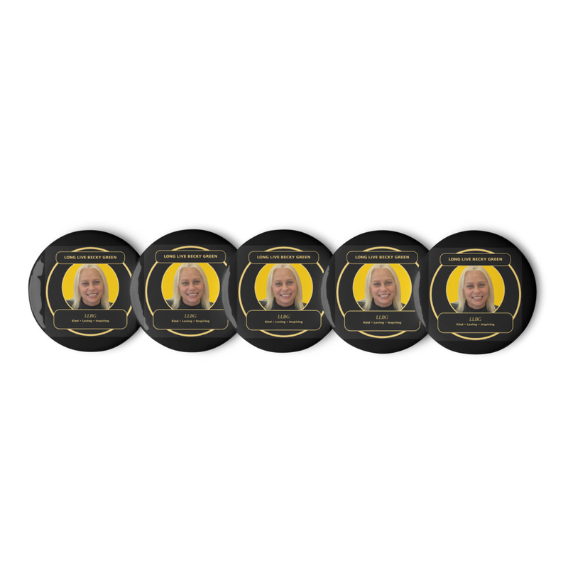 Set Of Becky Green Pin Buttons