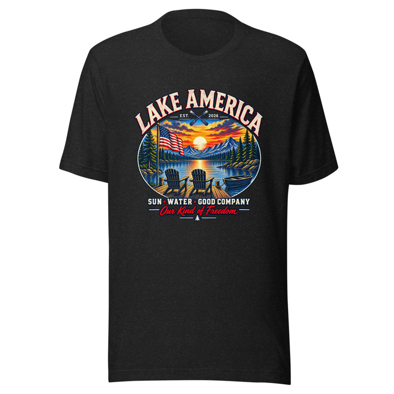 Lake America Unisex T-Shirt β Black Heather