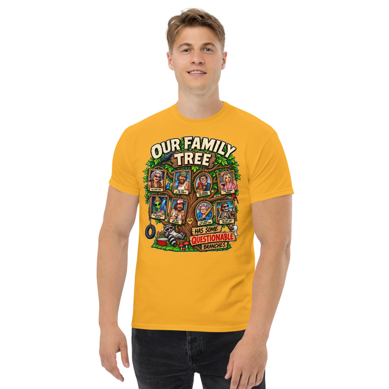 Questionable Family Tree - Unisex classic tee – L, Gold