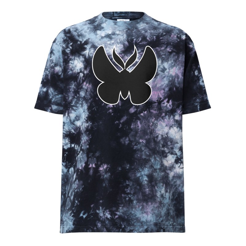 TML Black & White Goth Moth Oversized tie-dye t-shirt