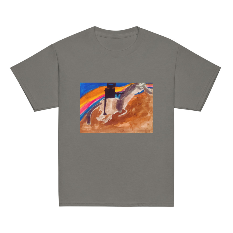 Ned Kelly - Youth Tee – S, Charcoal