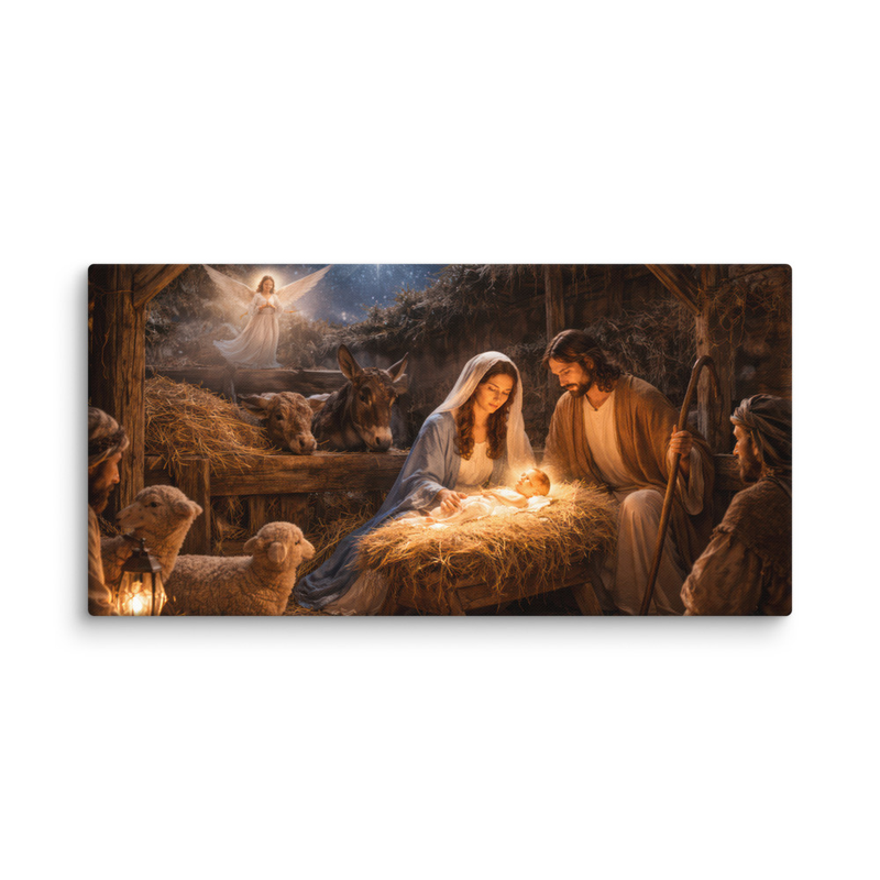 Nativity 120 Canvas (Holiday) – 16″×32″