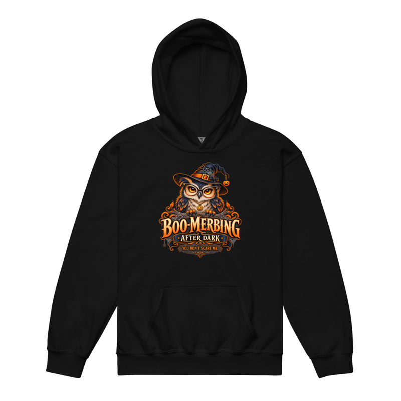 “Spooky Owl” Youth Hoodie — BOOMERBING AFTER DARK™