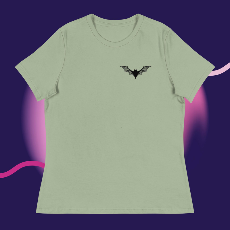 Floral Bat Women's Relaxed T-Shirt – XL, Sage