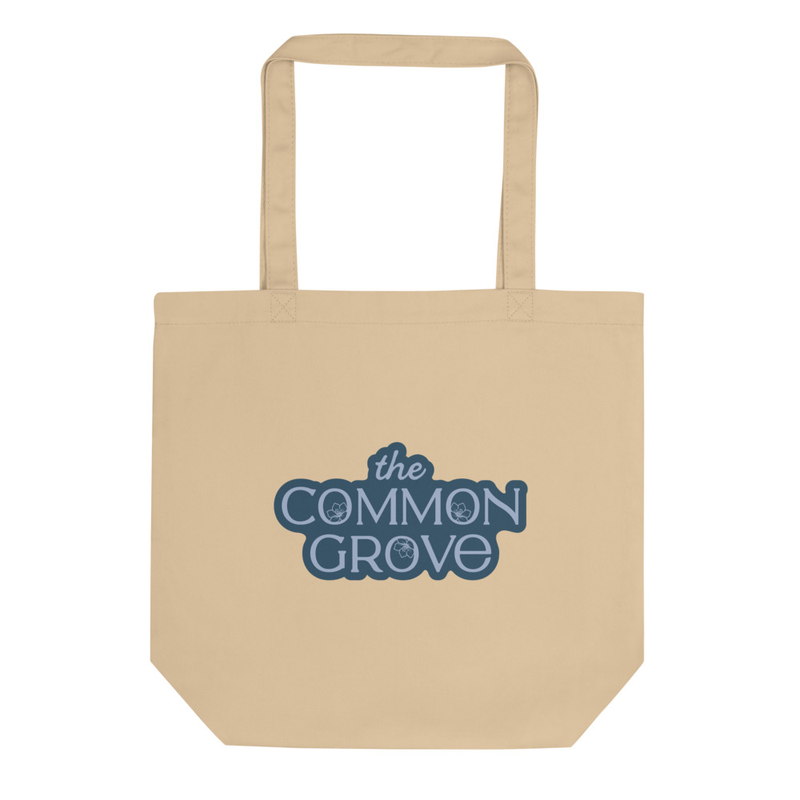 The Common Grove Eco Tote Bag with Slate Blue Logo