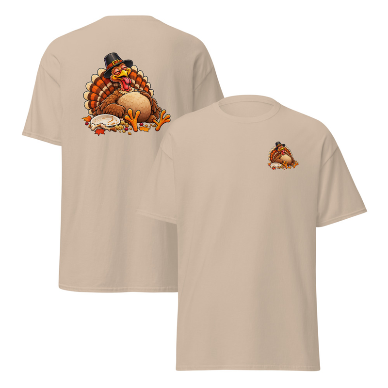 Turkey Coma Thanksgiving Unisex classic tee – S, Sand
