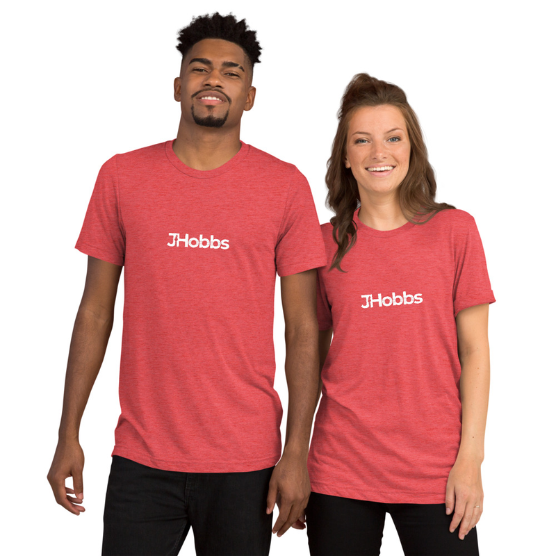 White JHobbs Logo Adult Tri-Blend Short sleeve t-shirt