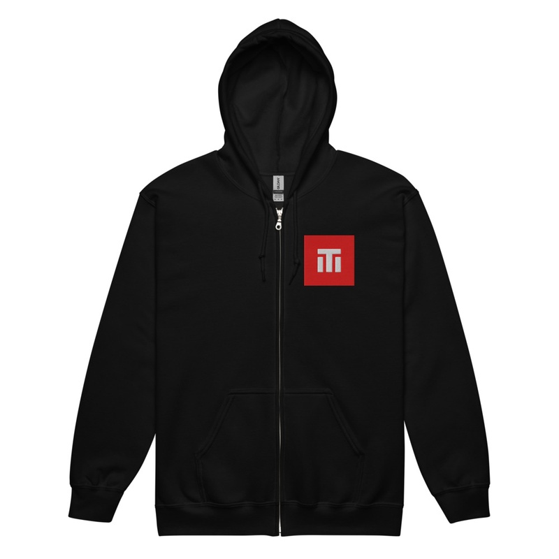 MonoTown Embroidered Logo Unisex Zip Hoodie