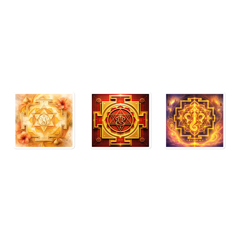 3 Ganesh Yantra Stickers