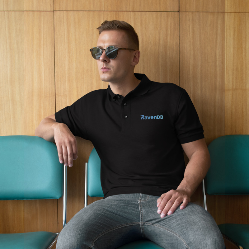 S Raven Black Men's Premium Polo