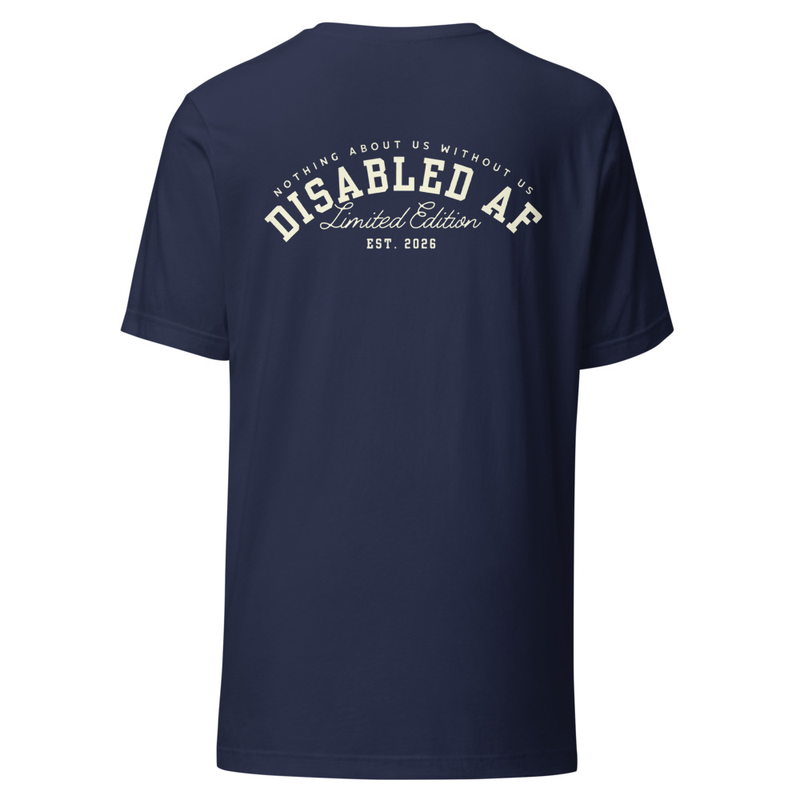 Nothing About Us w/o Us *cream text* – 2XL, Navy