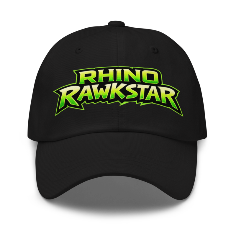 Rhino Rawkstar Logo Cap — Black / One size