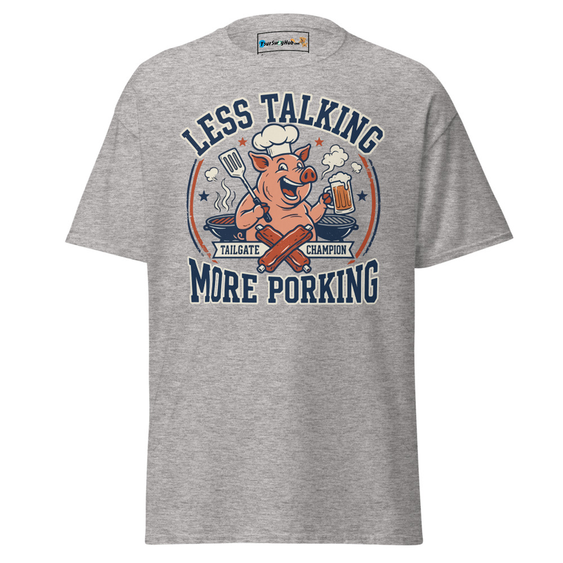 Less Talking, More Porking Classic Tee – XL, Sport Grey