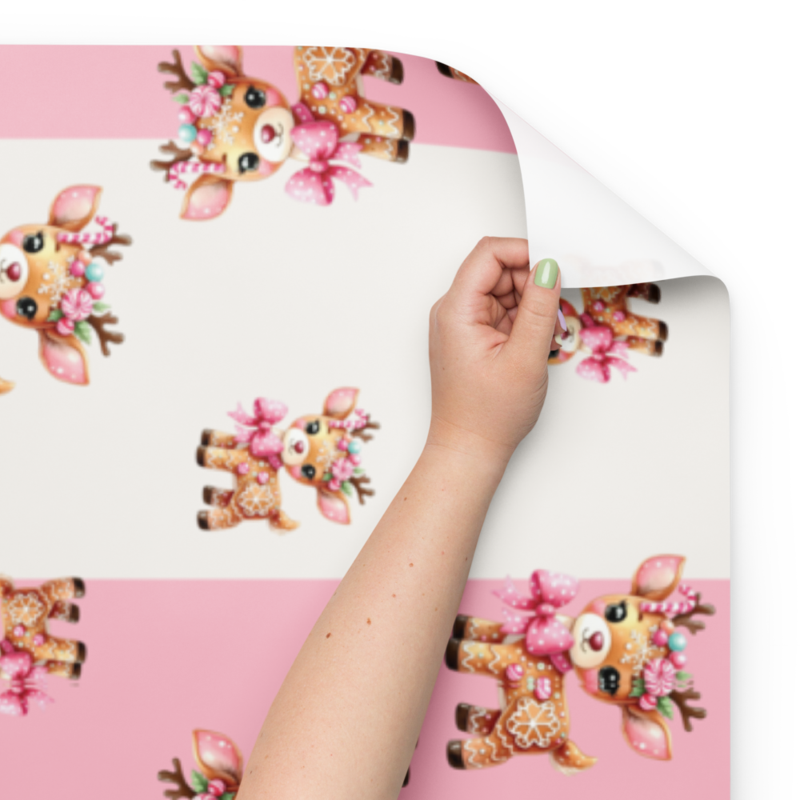Gingerbread Reindeer Wrapping Paper Sheets