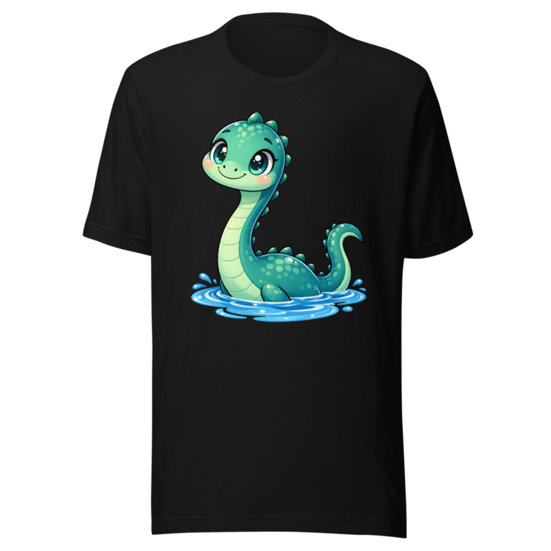Nessie on a black tee