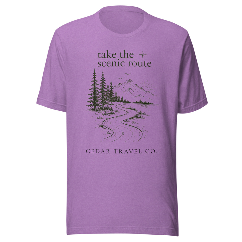 Scenic Route Tee – L, Heather Team Purple