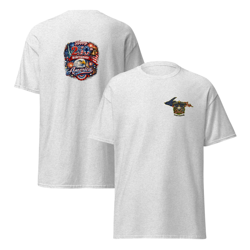 Happy Birthday 250th Unisex classic tee – S, Ash