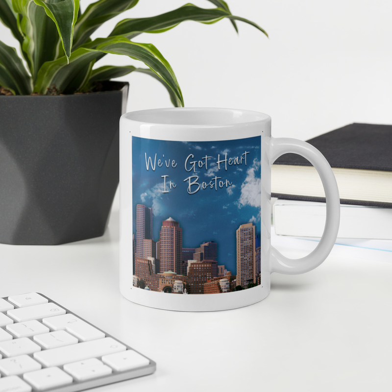We've Got Heart in Boston White glossy mug