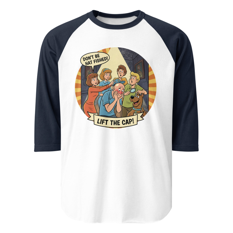 3/4 sleeve raglan shirt copy – S, White/Navy