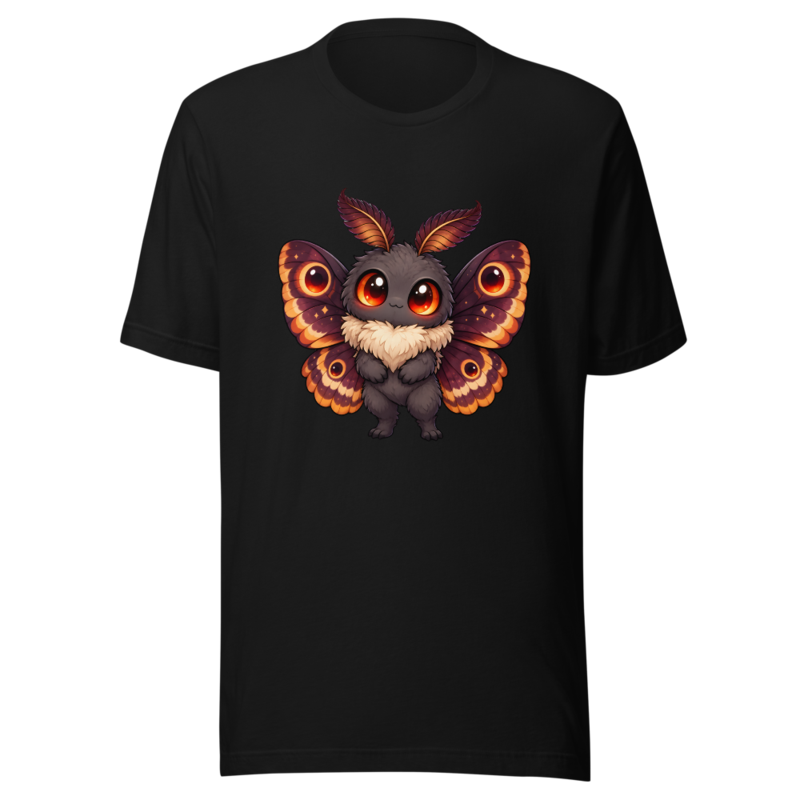 Mothman on a black tee