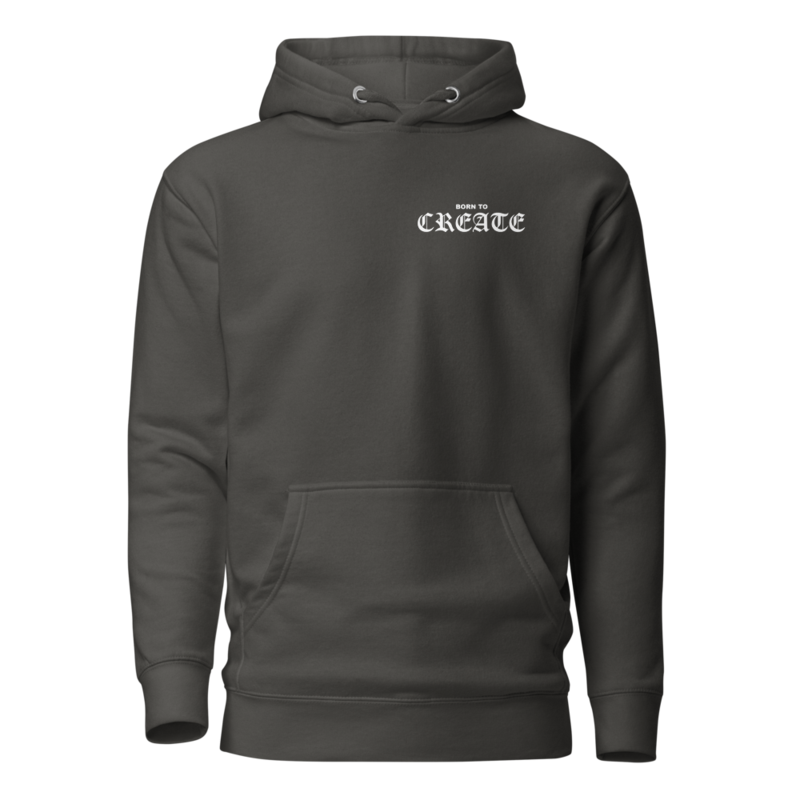 Born To Create Unisex Hoodie – S, Vintage Black