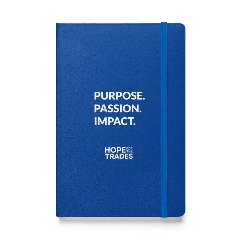 HFTT Hardcover Notebook (5.5"×8.5") | Purpose. Passion. Impact. (Dark Colorways) – 5.5″×8.5″, Blue