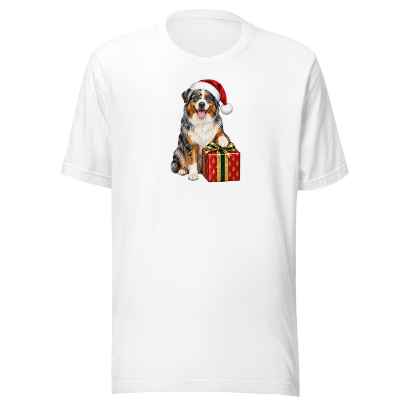 Australian Shepherd Dog Santa Hat Gift T-Shirt