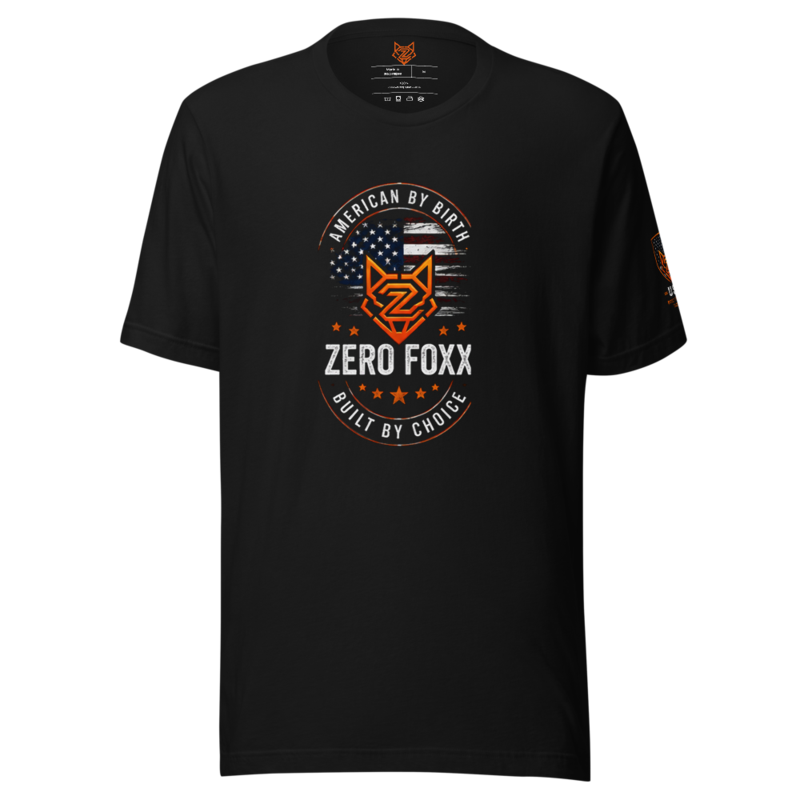 American Flag — American by Birth | Tee — Black / XS