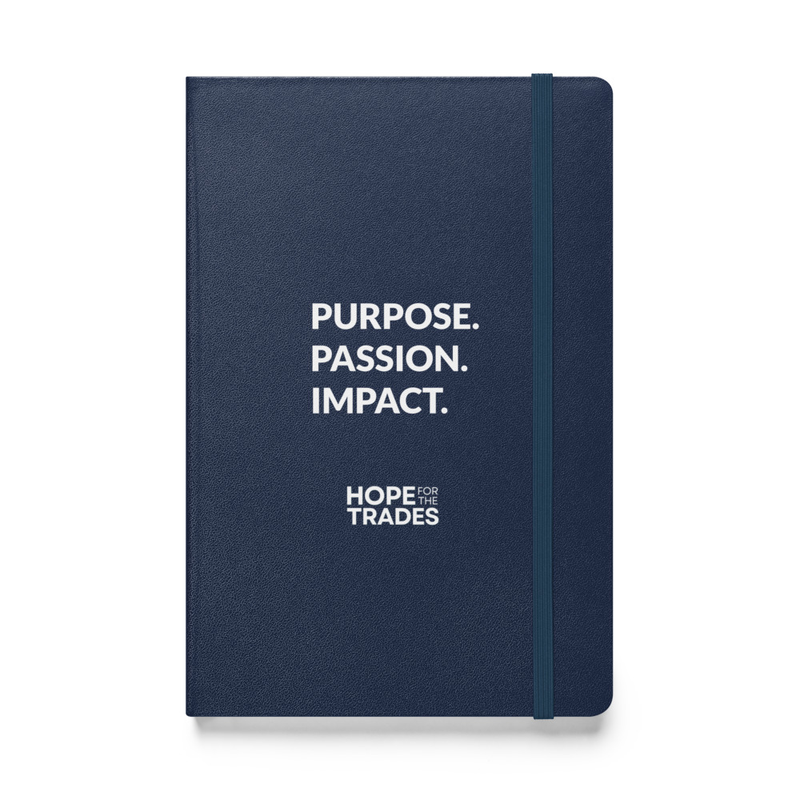 HFTT Hardcover Notebook (5.5"×8.5") | Purpose. Passion. Impact. (Dark Colorways) – 5.5″×8.5″, Navy