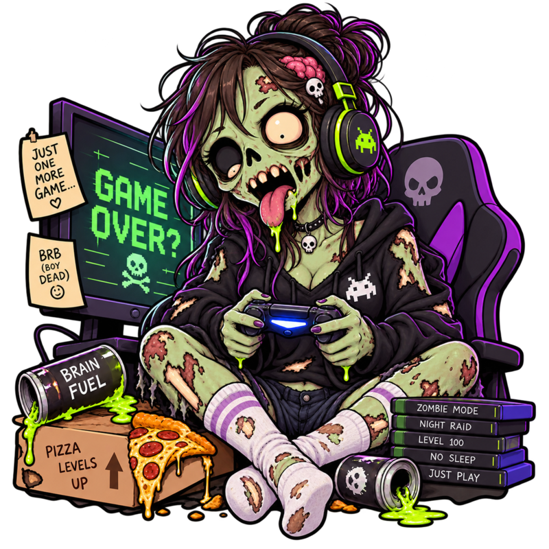 Diseño Chica zombie gamer