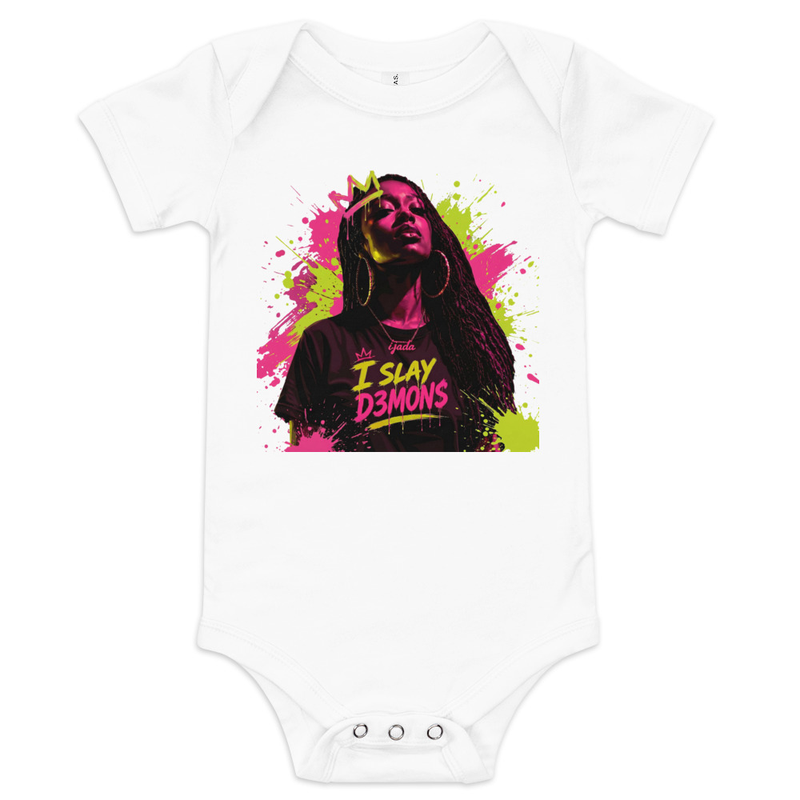 Baby short sleeve "I slay D3MON$" one piece