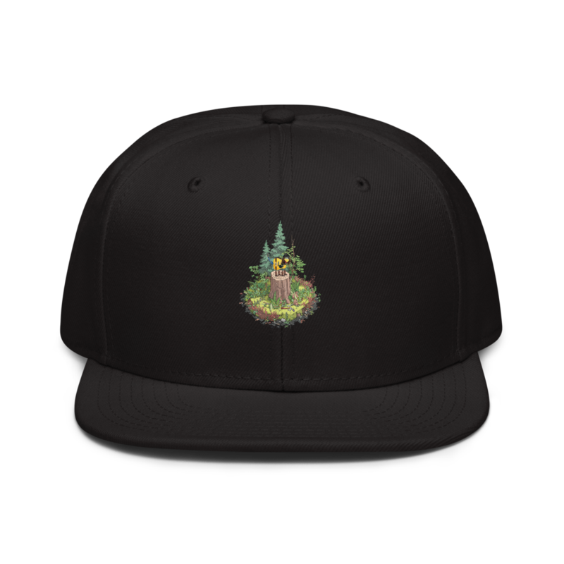 Cutaway Pluckle Black Unisex Pro Style Snapback Hat
