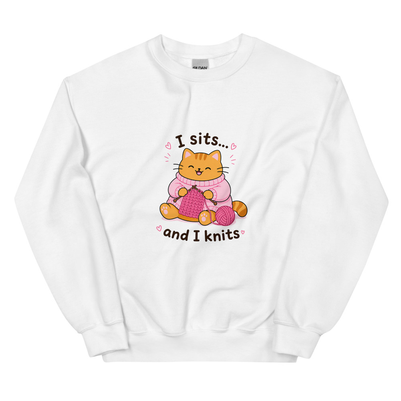 Ginger Cat Knitting Jumper – 5XL, White